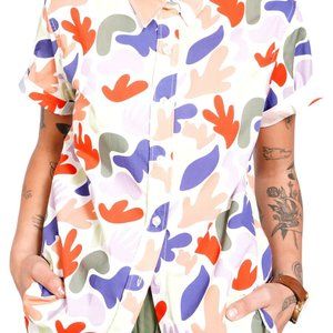 The Essential Abstract Short Sleeve Button Up